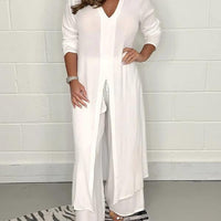 Mimossa | Lässiges Zweiteiler-Set mit V-Ausschnitt