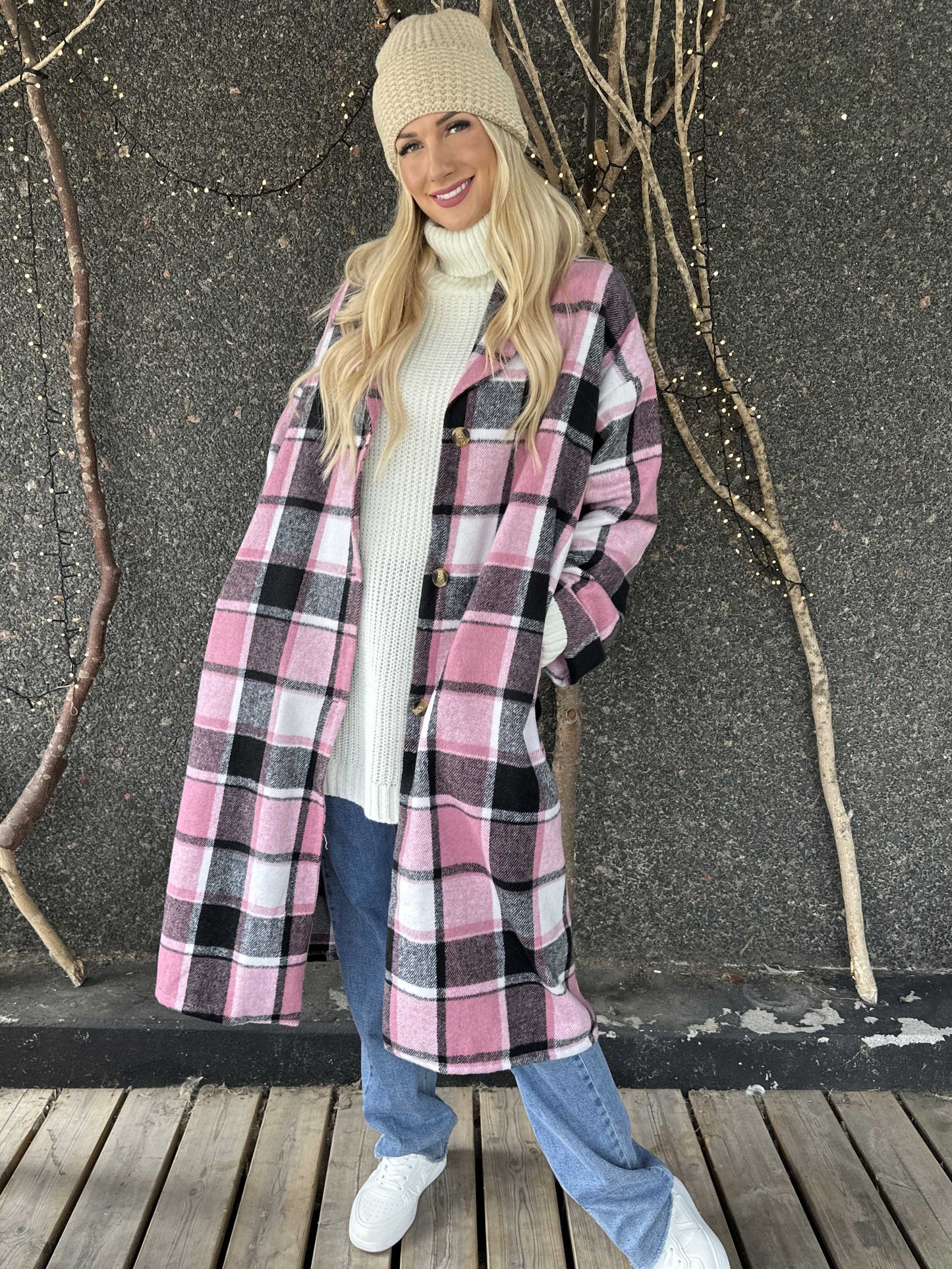 Karolyn | Kariertes Viskose-Hemdkleid