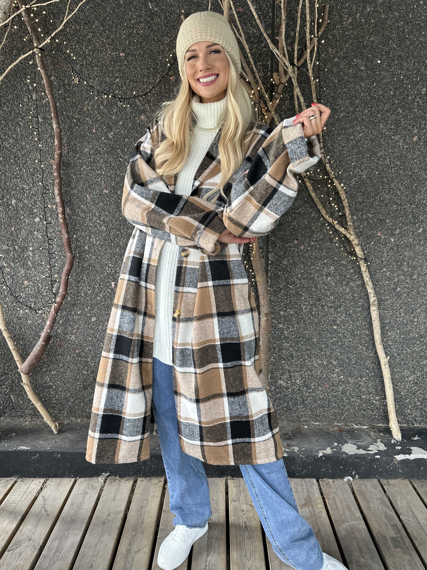 Karolyn | Kariertes Viskose-Hemdkleid