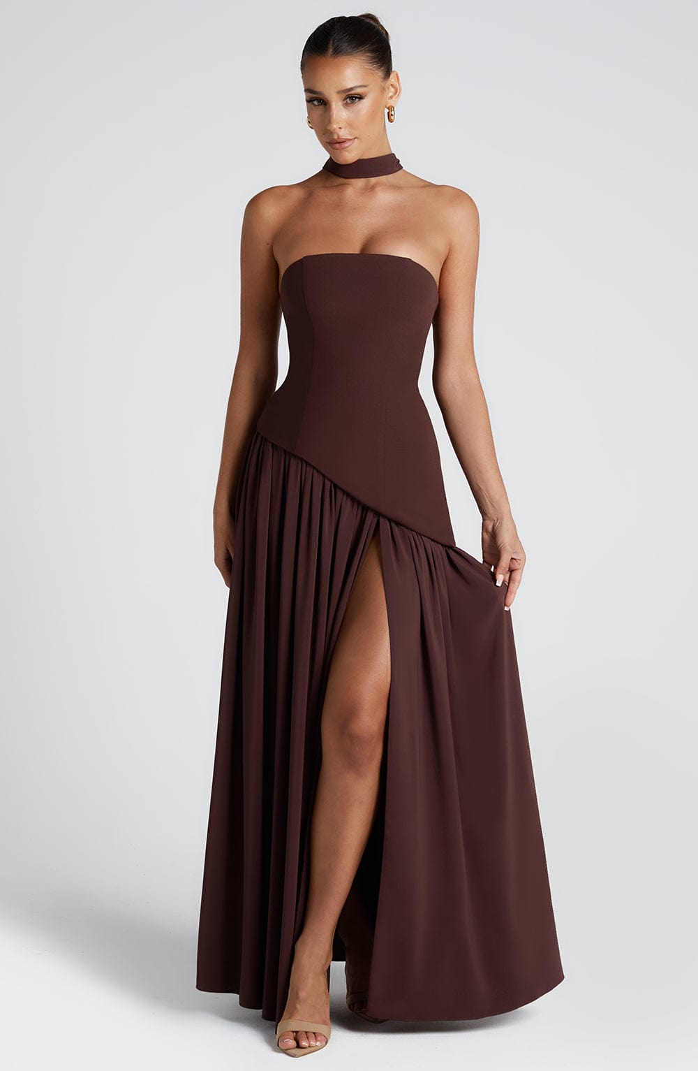 Laura | Elegantes trägerloses Maxikleid für Damen