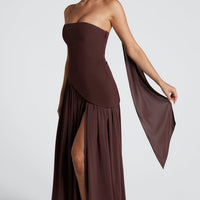 Laura | Elegantes trägerloses Maxikleid für Damen