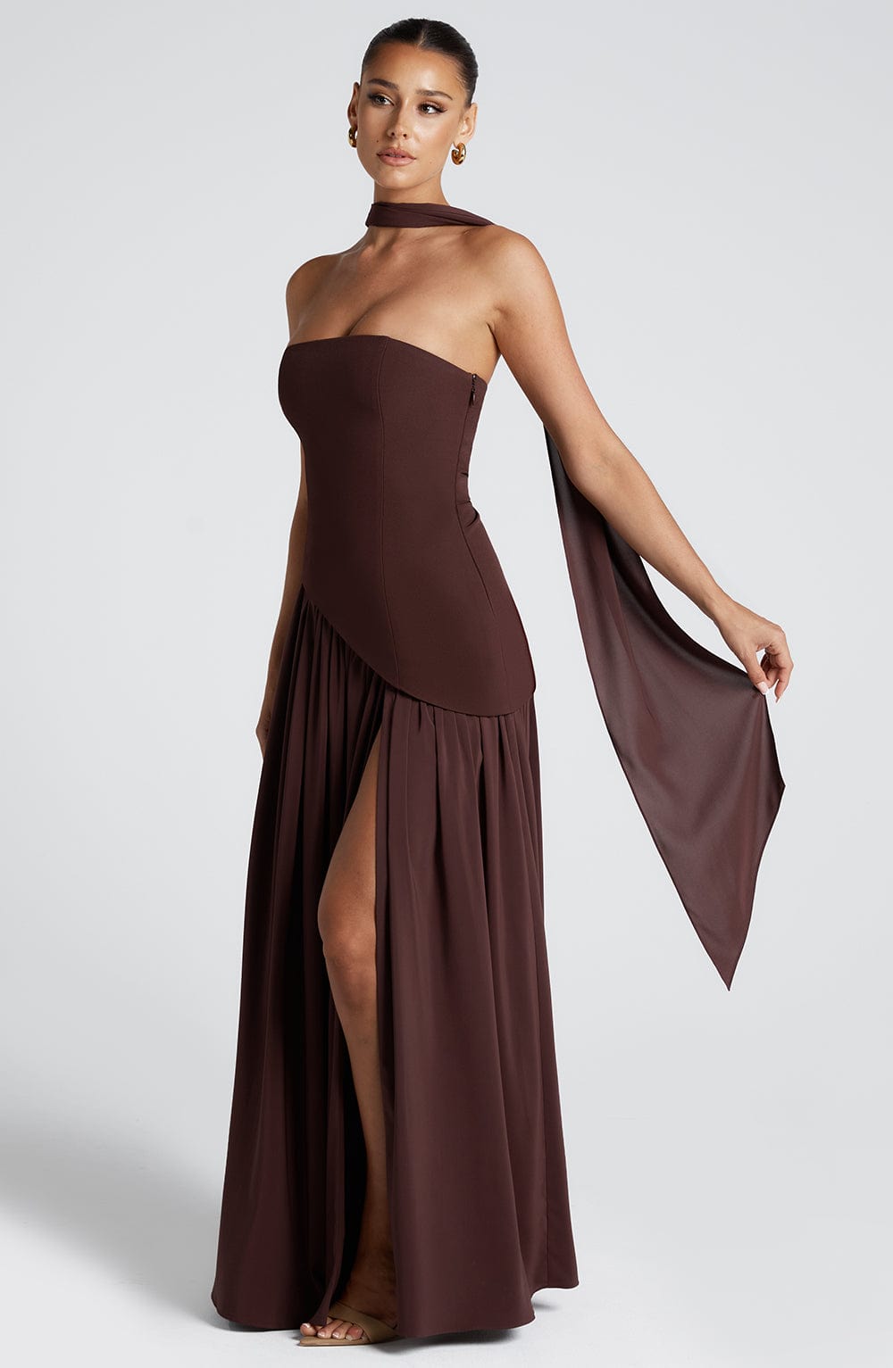 Laura | Elegantes trägerloses Maxikleid für Damen