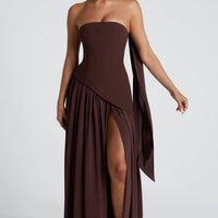 Laura | Elegantes trägerloses Maxikleid für Damen