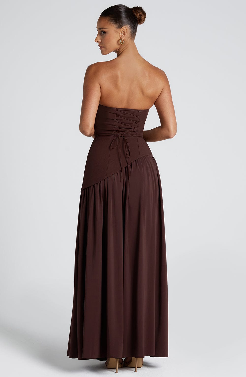 Laura | Elegantes trägerloses Maxikleid für Damen