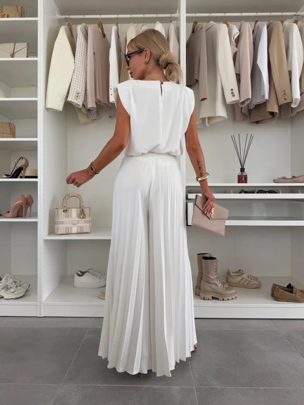 Klea | Chic Plissee Palazzo & Top Set