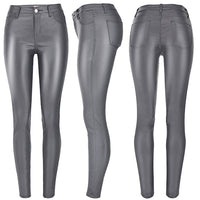 Raya | Slim Fit Stretch-Kunstlederhose mit mittlerer Taille