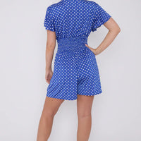 Hettie | Schicker gepunkteter Mini-Overall mit fließenden Ärmeln