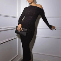 Moarie | Glänzendes Maxikleid