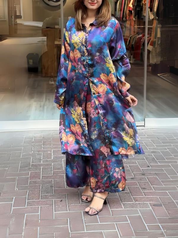 Avie | Mantel und Hose mit Revers und Knopfleiste für Damen