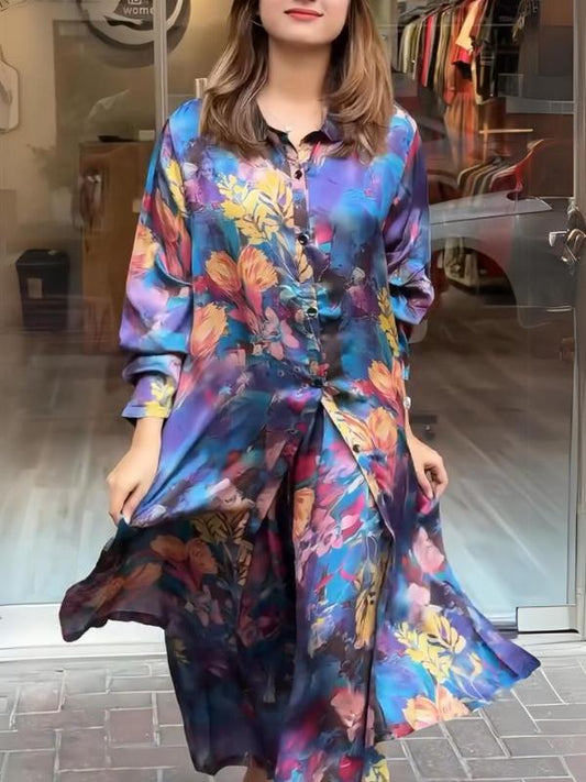 Avie | Mantel und Hose mit Revers und Knopfleiste für Damen