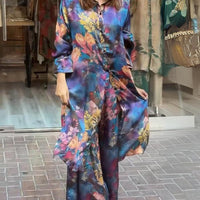 Avie | Mantel und Hose mit Revers und Knopfleiste für Damen