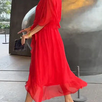 Monica | Zartes Kleid aus Chiffon mit V-Ausschnitt