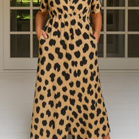 Mabel | Elegantes Maxikleid mit Leopardenmuster