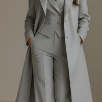 Shairra | Blaues Set aus Mantel und Anzug