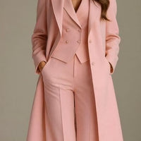 Shairra | Blaues Set aus Mantel und Anzug