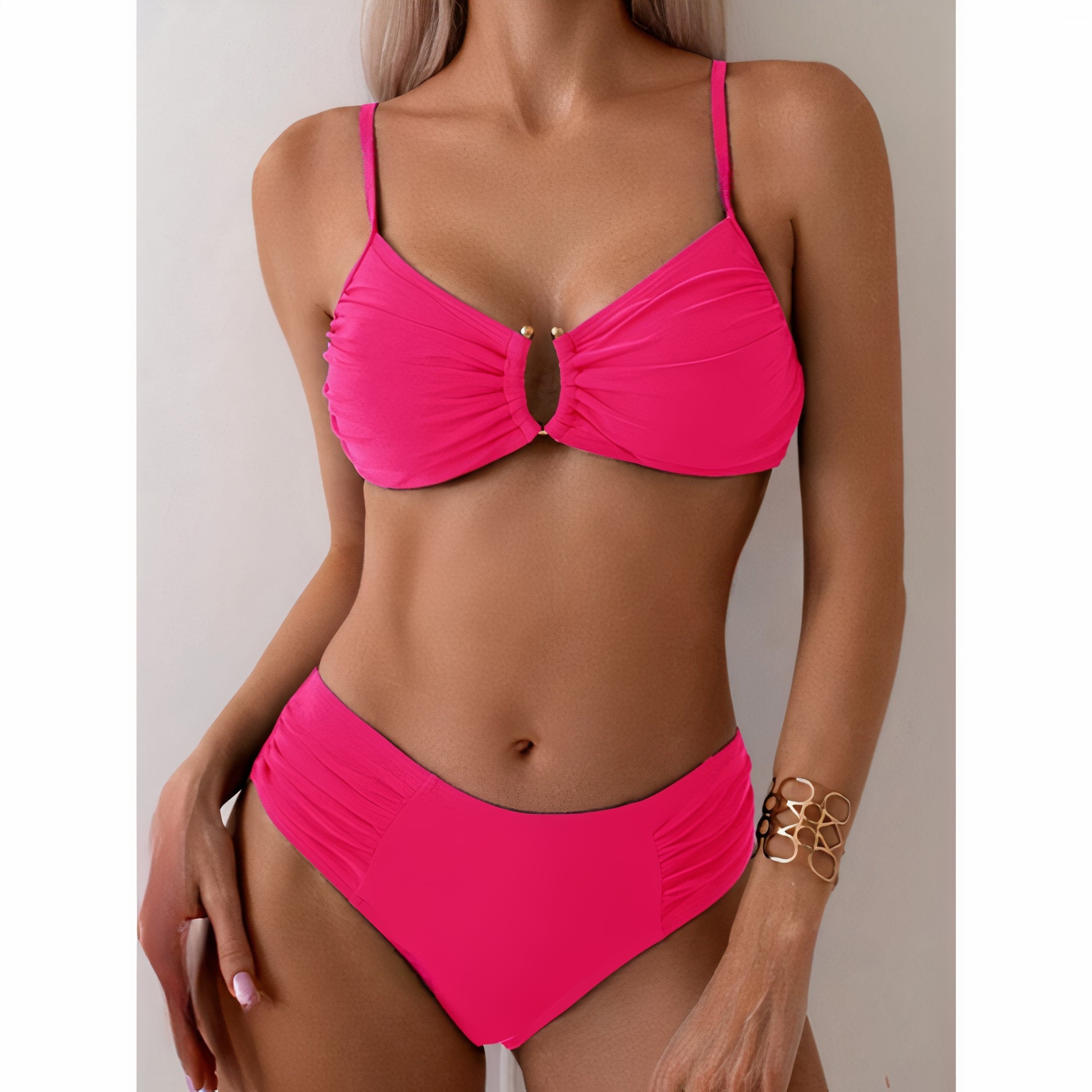Zariah | Strahlendes goldenes Bikini-Set für Damen