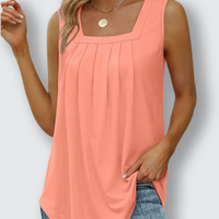 Ann | Plissiertes Top mit quadratischem Ausschnitt