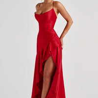 Isabella | Stilvolles Maxi-Kleid mit raffinierten Rüschen