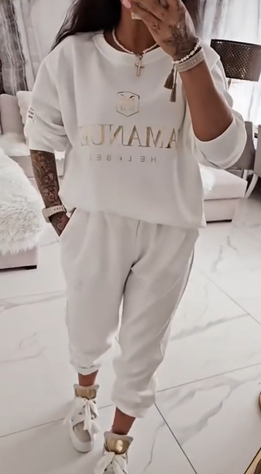 Alise | Damen-Set mit Printbluse und weitem Hosen