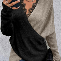 Korne | Pullover mit V-Ausschnitt und Wickeloptik