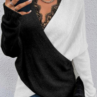 Korne | Pullover mit V-Ausschnitt und Wickeloptik