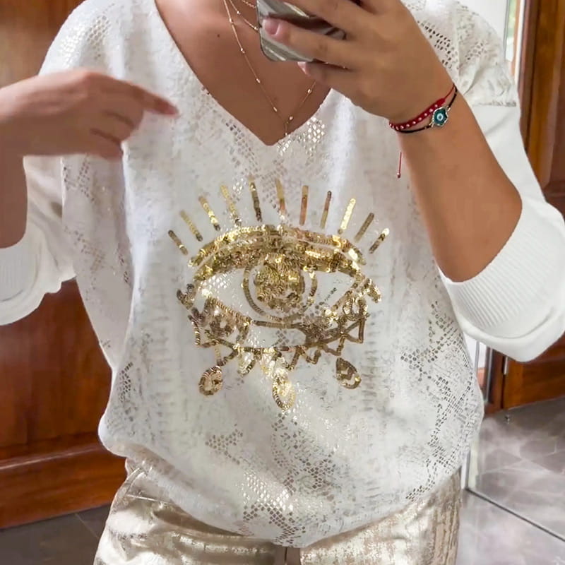 Jairah | Glamouröses Zweiteiler-Set mit Goldglanz