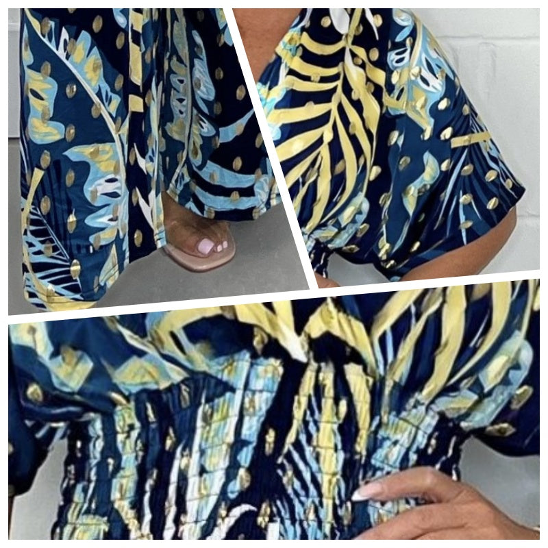 Manon | Jumpsuit mit Blätterdruck für Frauen