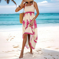 Felia | Gesmoktes hochgeschlossenes Maxikleid