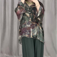 Vhelma | Lässiger Anzug im dreiteiligen Design mit V-Ausschnitt und Druck