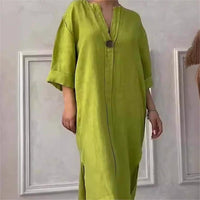 Emielle | Atmungsaktives Kleid mit V-Ausschnitt und 3/4-Ärmeln