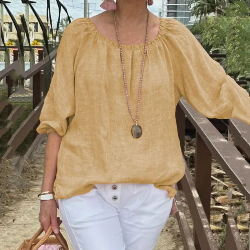 Gretta | Zeitloses Baumwoll-Leinen-Top mit bequemem Schnitt