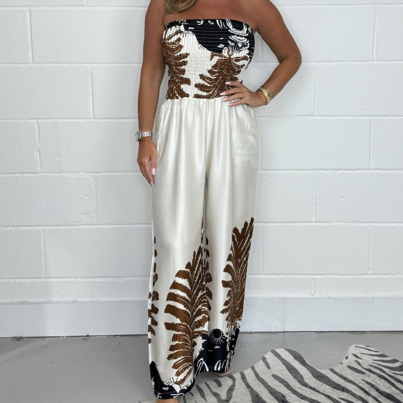 Lolita | Luftiger trägerloser Jumpsuit mit Print