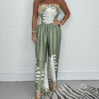 Lolita | Luftiger trägerloser Jumpsuit mit Print