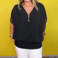 Shine | Elegantes Blusenshirt mit Reißverschluss