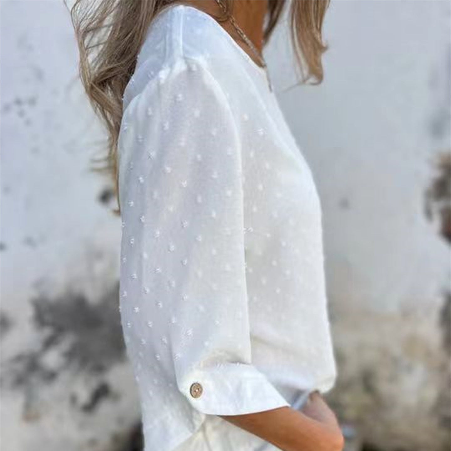 Runa™ | Lockeres Jacquard-Top mit Rundhalsausschnitt