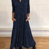 Ylora | Einzigartiges Druck Maxi Shirt Kleid