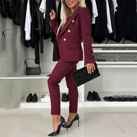 Margo | Crossover-Blazer & Skinny-Hosen Set