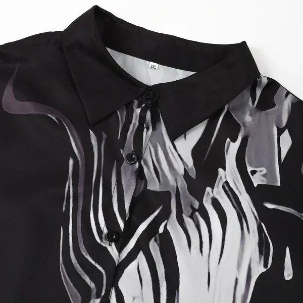 Macie™ | Zweiteiliges fließendes Hemdblusenkleid-Set für Damen