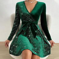 Felina | Glitzernder V-Ausschnitt-Rock mit Pailletten