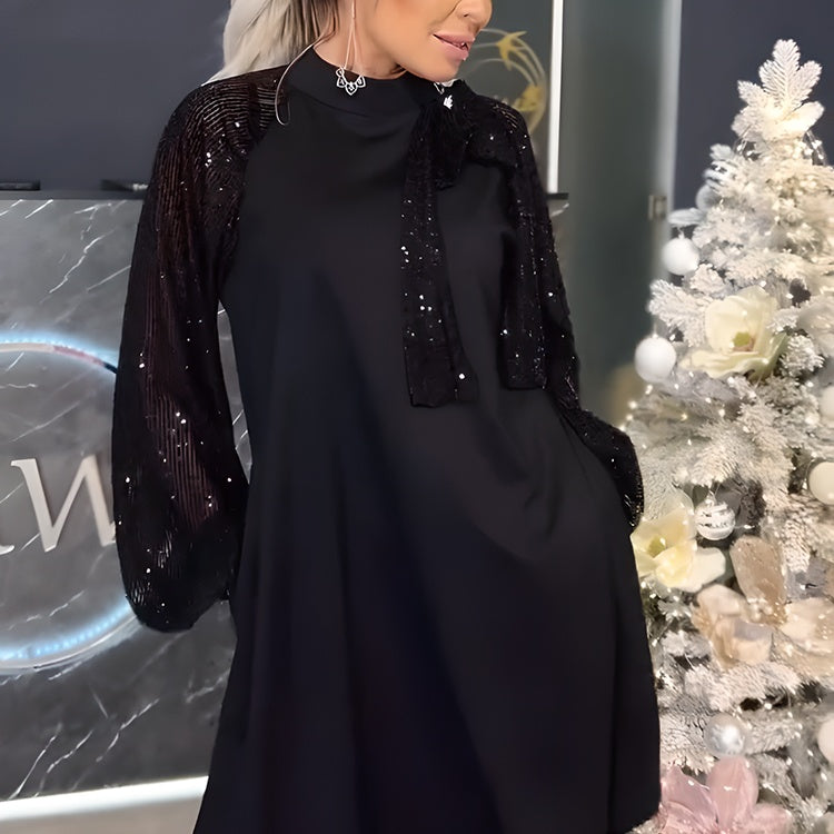 Zoila | Pailletten-Krawattenkleid