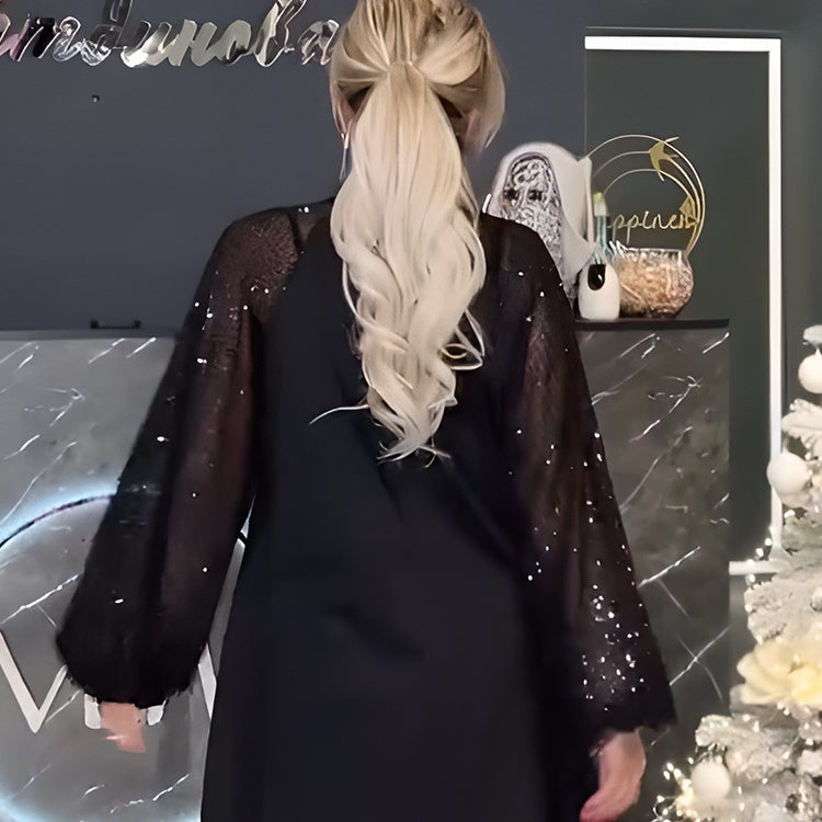 Zoila | Pailletten-Krawattenkleid