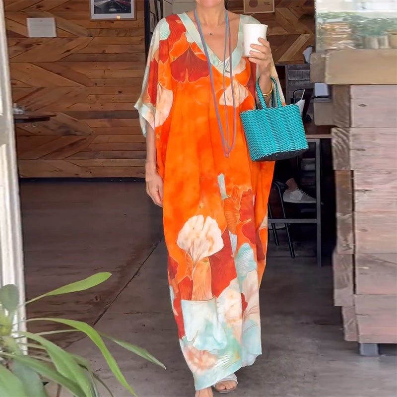 Naomy | Elegantes Kaftankleid mit Blumendruck