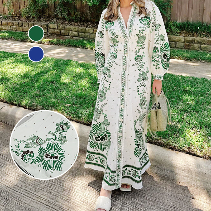 Devia | Besticktes Midikleid mit Kragen und Laternenärmeln