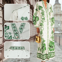 Devia | Besticktes Midikleid mit Kragen und Laternenärmeln