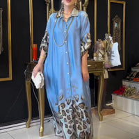 Sonia | Maxi-Hemdkleid mit Leoparden-Detail