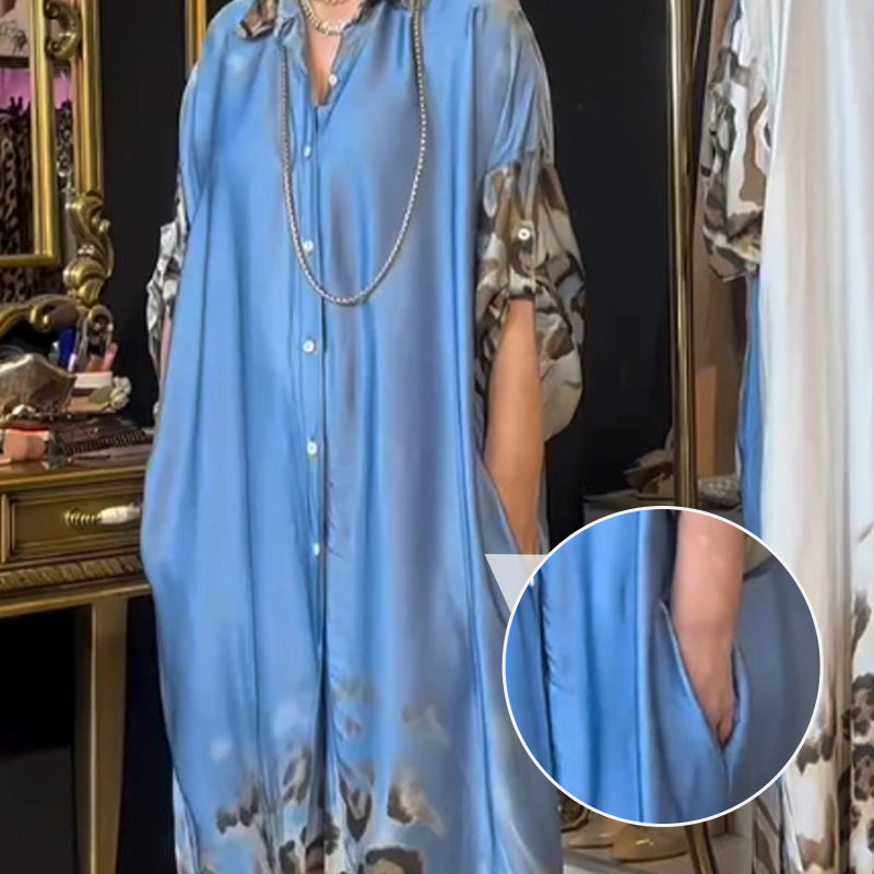 Sonia | Maxi-Hemdkleid mit Leoparden-Detail