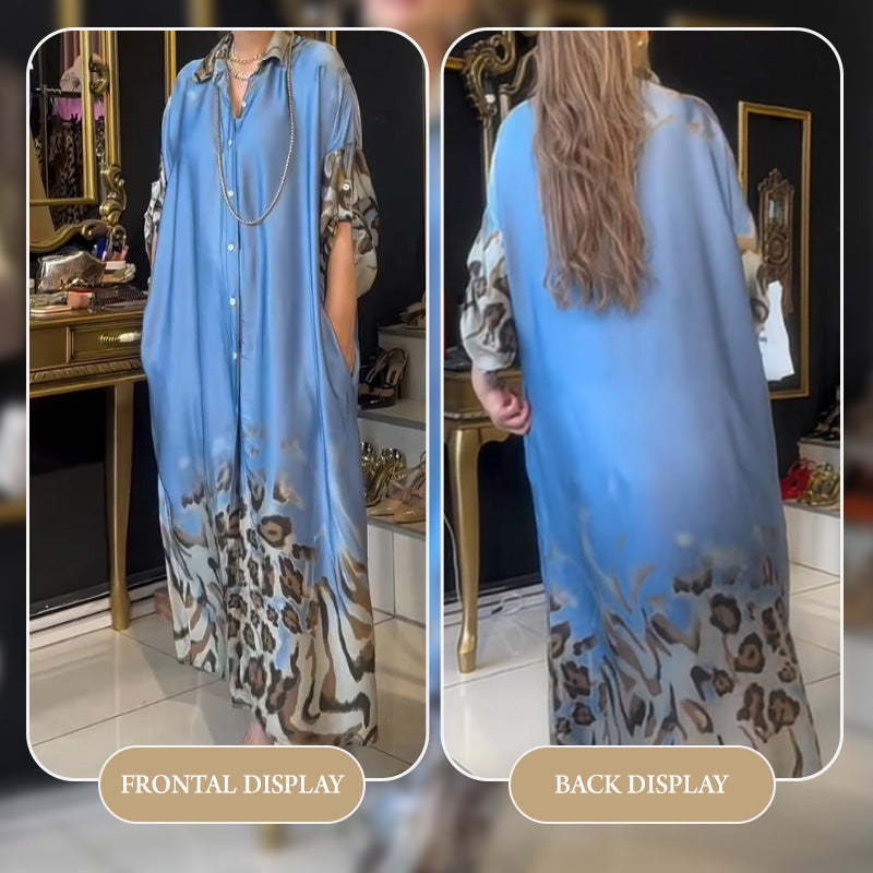 Sonia | Maxi-Hemdkleid mit Leoparden-Detail