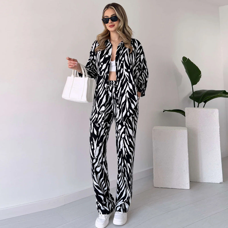 Evangeline | Stylisches Hemd- und Hosenset im Zebradruck