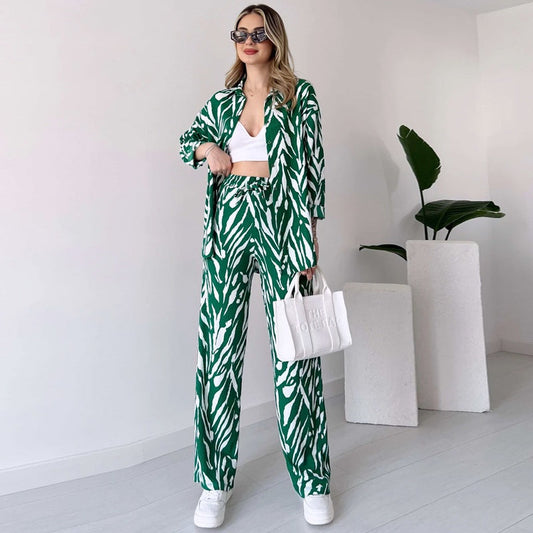 Evangeline | Stylisches Hemd- und Hosenset im Zebradruck
