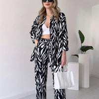 Evangeline | Stylisches Hemd- und Hosenset im Zebradruck